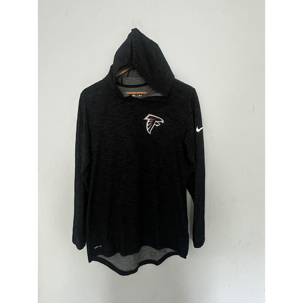 Nike Atlanta Falcons NFL Mens Small Dri-FIT Hooded‎ Long Sleeve Shirt Charcoal